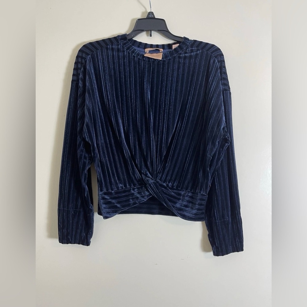 Scotch & Soda Maison Scotch Starwatcher Long Sleeve Velvet Top Blouse Sz XS
